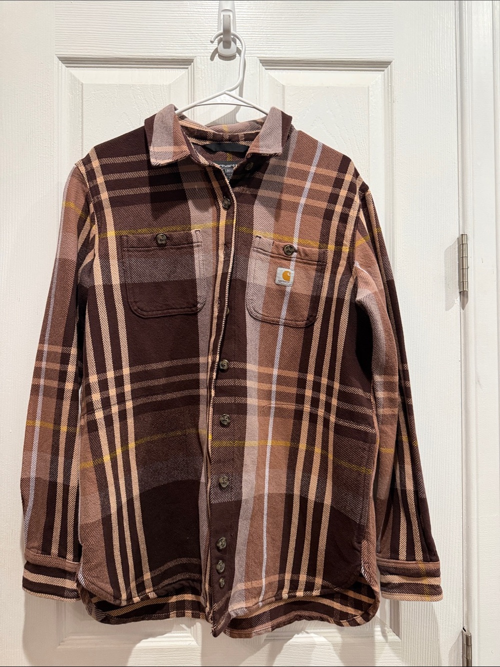 Carhartt Brown Plaid Lightweight Shirt Jacket